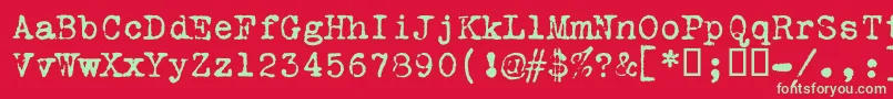 フォントVtremingtonportable – 赤い背景に緑の文字