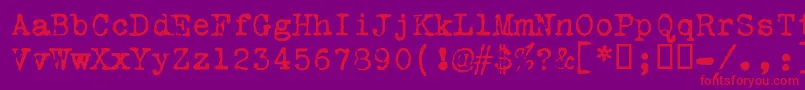 Vtremingtonportable-Schriftart – Rote Schriften auf violettem Hintergrund