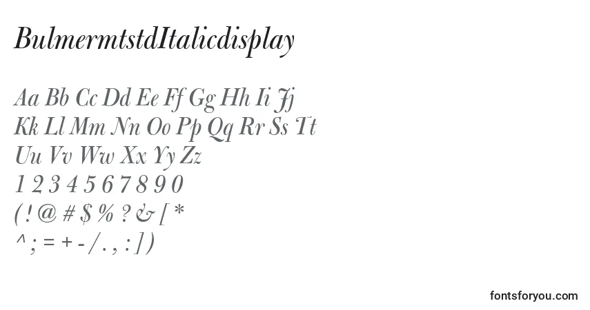 Шрифт BulmermtstdItalicdisplay – алфавит, цифры, специальные символы