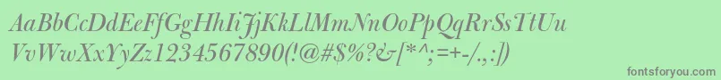 Шрифт BulmermtstdItalicdisplay – серые шрифты на зелёном фоне