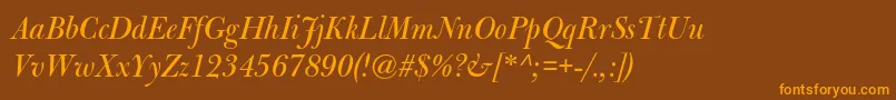 BulmermtstdItalicdisplay Font – Orange Fonts on Brown Background