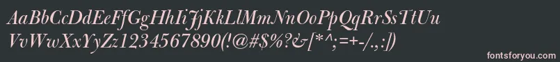 BulmermtstdItalicdisplay Font – Pink Fonts on Black Background
