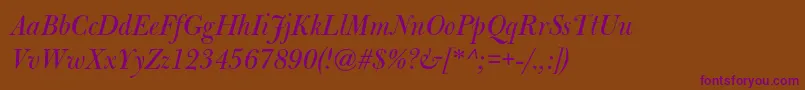 BulmermtstdItalicdisplay Font – Purple Fonts on Brown Background