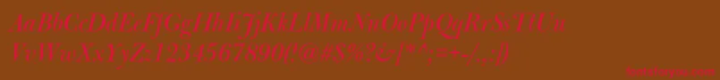 BulmermtstdItalicdisplay Font – Red Fonts on Brown Background