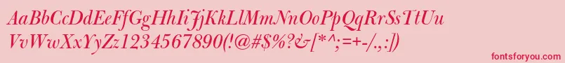 BulmermtstdItalicdisplay Font – Red Fonts on Pink Background
