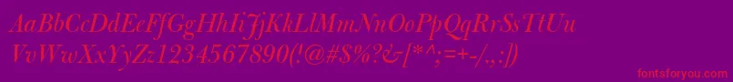 More about BulmermtstdItalicdisplay Font BulmermtstdItalicdisplay Font – Red Fonts on Purple Background