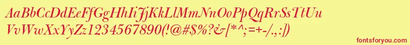 BulmermtstdItalicdisplay Font – Red Fonts on Yellow Background