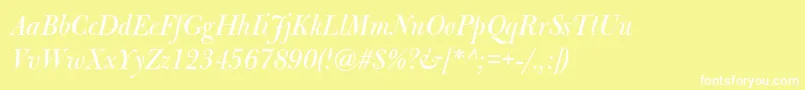 BulmermtstdItalicdisplay Font – White Fonts on Yellow Background