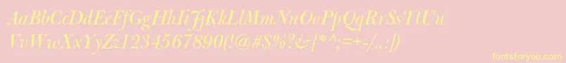 BulmermtstdItalicdisplay Font – Yellow Fonts on Pink Background