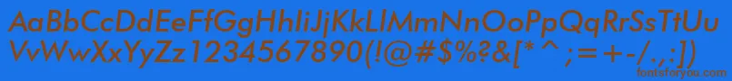 FuturaMediumItalicBt Font – Brown Fonts on Blue Background