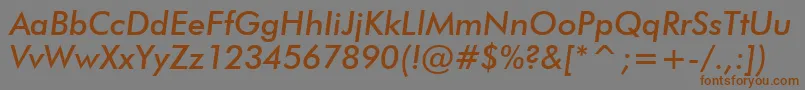 FuturaMediumItalicBt Font – Brown Fonts on Gray Background