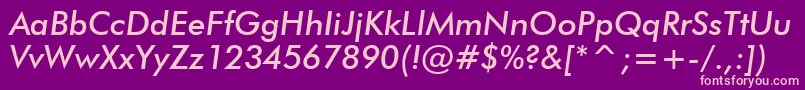 FuturaMediumItalicBt Font – Pink Fonts on Purple Background