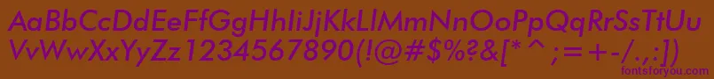 FuturaMediumItalicBt Font – Purple Fonts on Brown Background