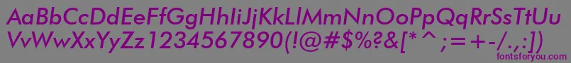 FuturaMediumItalicBt Font – Purple Fonts on Gray Background
