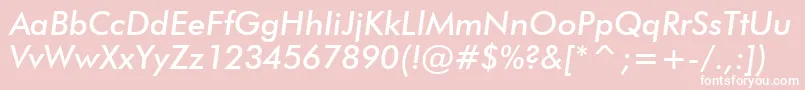 FuturaMediumItalicBt Font – White Fonts on Pink Background