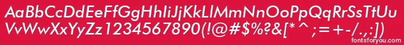 FuturaMediumItalicBt Font – White Fonts on Red Background