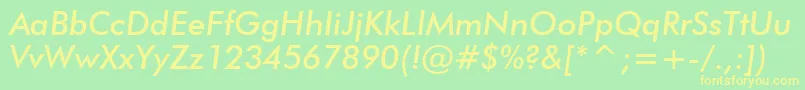 FuturaMediumItalicBt Font – Yellow Fonts on Green Background