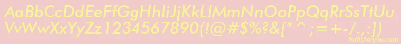 FuturaMediumItalicBt Font – Yellow Fonts on Pink Background