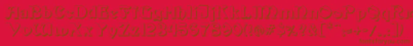 フォントBeckershadow – 赤い背景に茶色の文字