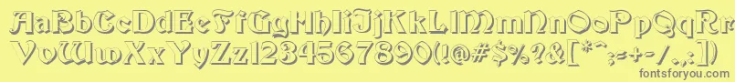 Beckershadow Font – Gray Fonts on Yellow Background