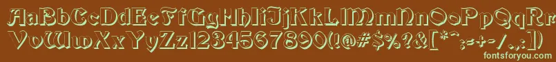 Beckershadow Font – Green Fonts on Brown Background