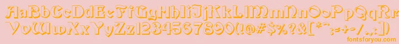 Beckershadow-Schriftart – Orangefarbene Schriften auf rosa Hintergrund