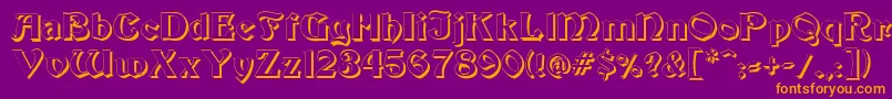 Beckershadow Font – Orange Fonts on Purple Background