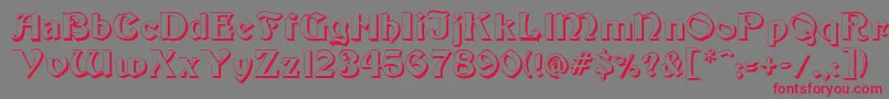 Beckershadow-Schriftart – Rote Schriften auf grauem Hintergrund