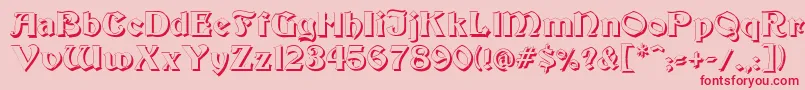 Beckershadow-Schriftart – Rote Schriften auf rosa Hintergrund