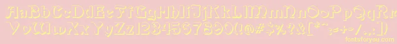 Beckershadow Font – Yellow Fonts on Pink Background