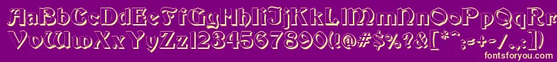 Beckershadow Font – Yellow Fonts on Purple Background