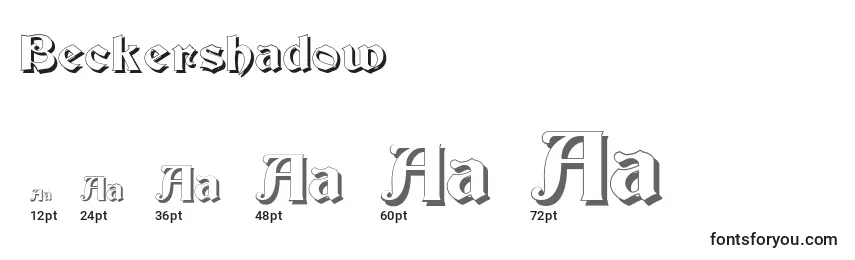 Beckershadow Font Sizes