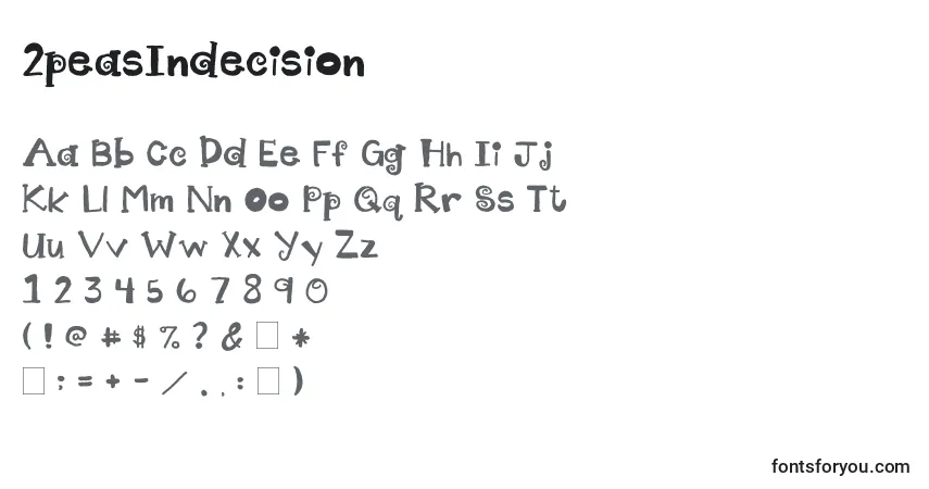 Czcionka 2peasIndecision – alfabet, cyfry, specjalne znaki