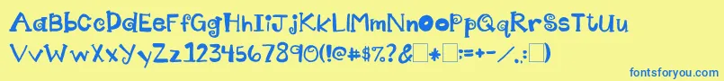 Lisätietoja 2peasIndecision-fontista 2peasIndecision-fontti – siniset fontit keltaisella taustalla