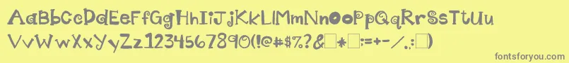 フォント2peasIndecision – 黄色の背景に灰色の文字