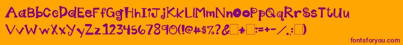 2peasIndecision Font – Purple Fonts on Orange Background