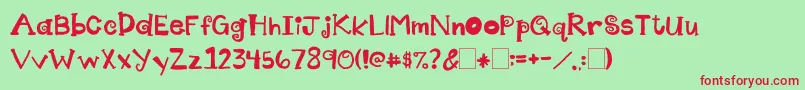 2peasIndecision Font – Red Fonts on Green Background