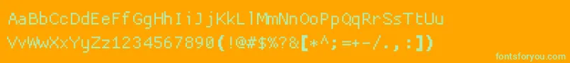 Proggycleanszbp Font – Green Fonts on Orange Background