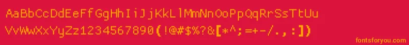Proggycleanszbp Font – Orange Fonts on Red Background