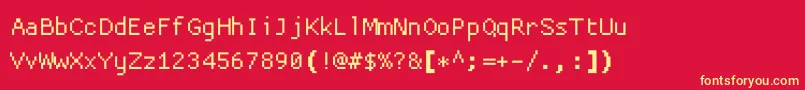 Proggycleanszbp Font – Yellow Fonts on Red Background