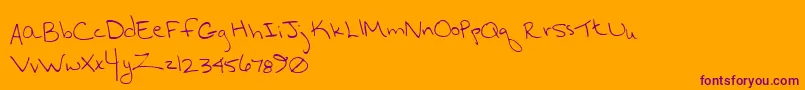 HurryupHurryup Font – Purple Fonts on Orange Background