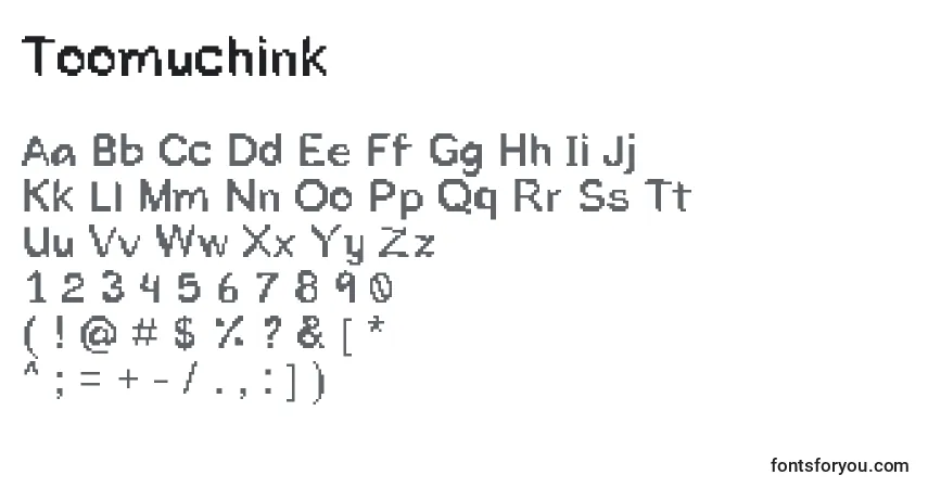 Fuente Toomuchink - alfabeto, números, caracteres especiales