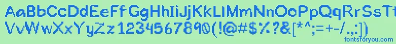 Toomuchink Font – Blue Fonts on Green Background