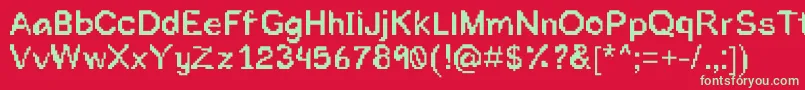 Toomuchink Font – Green Fonts on Red Background