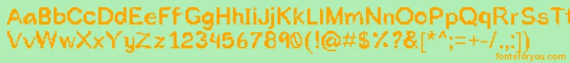 Toomuchink Font – Orange Fonts on Green Background