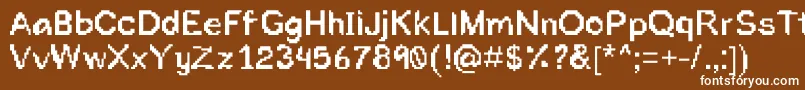 Toomuchink Font – White Fonts on Brown Background