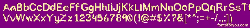 Toomuchink Font – Yellow Fonts on Purple Background