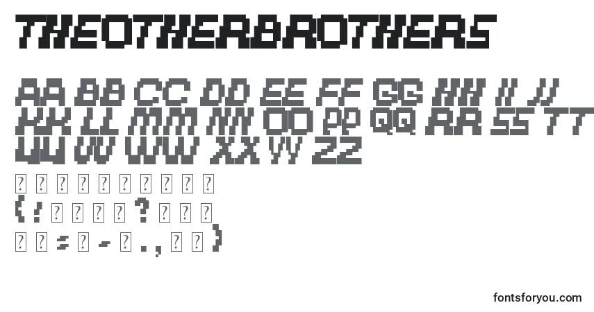 Czcionka TheOtherBrothers – alfabet, cyfry, specjalne znaki