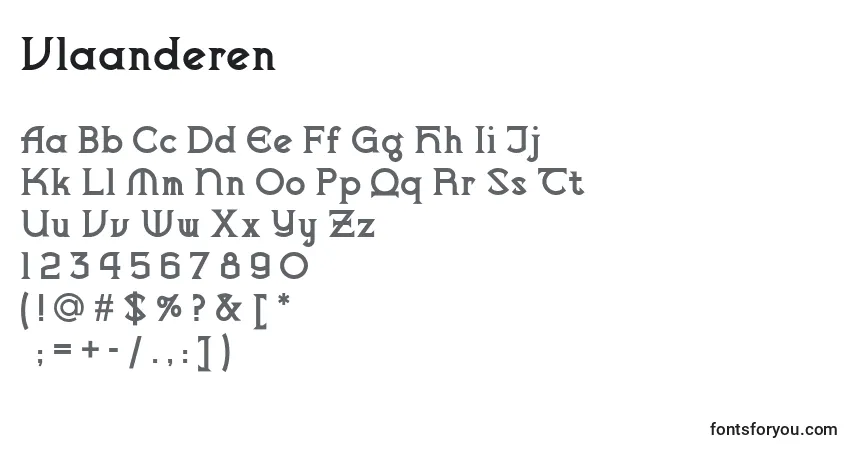 A fonte Vlaanderen – alfabeto, números, caracteres especiais
