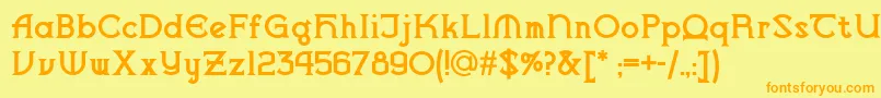 Vlaanderen Font – Orange Fonts on Yellow Background